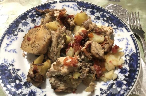 Рецепт: Запеченная курица с картошкой в трехлитровом балоне — В трёхлитровом баллоне.