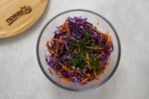 Салат «Коул слоу» с красной капустой