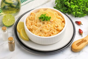 Риет из лосося с яйцом и плавленым сыром
