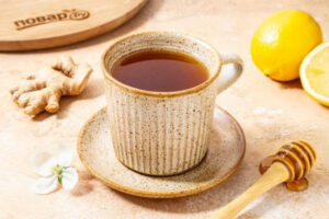 Имбирный чай с лимоном и медом