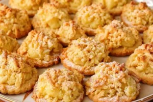Песочное печенье с заварным кремом и тертой крошкой