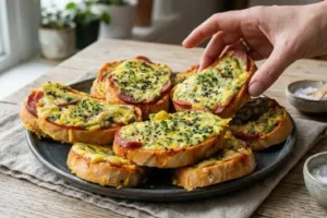 Горячие бутерброды в микроволновке с сыром, колбасой и зеленью