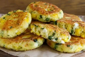 Ленивые пирожки с яйцом и зеленым луком на сковороде