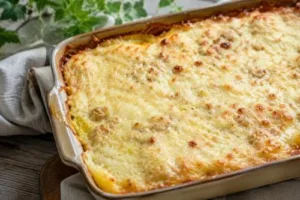 Запеканка «Семейный уют»: картофель, мясная подлива и хрустящая сырная шапка