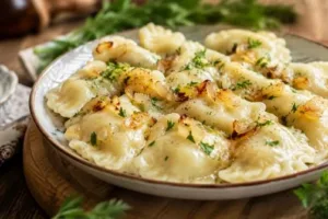 Заварное тесто на молоке: вареники с картофелем, жареным луком и укропом, которые тают во рту