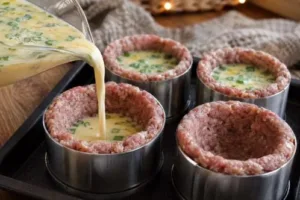 Мясные гнезда с яично-сырным кремом: когда фарш становится парадным блюдом